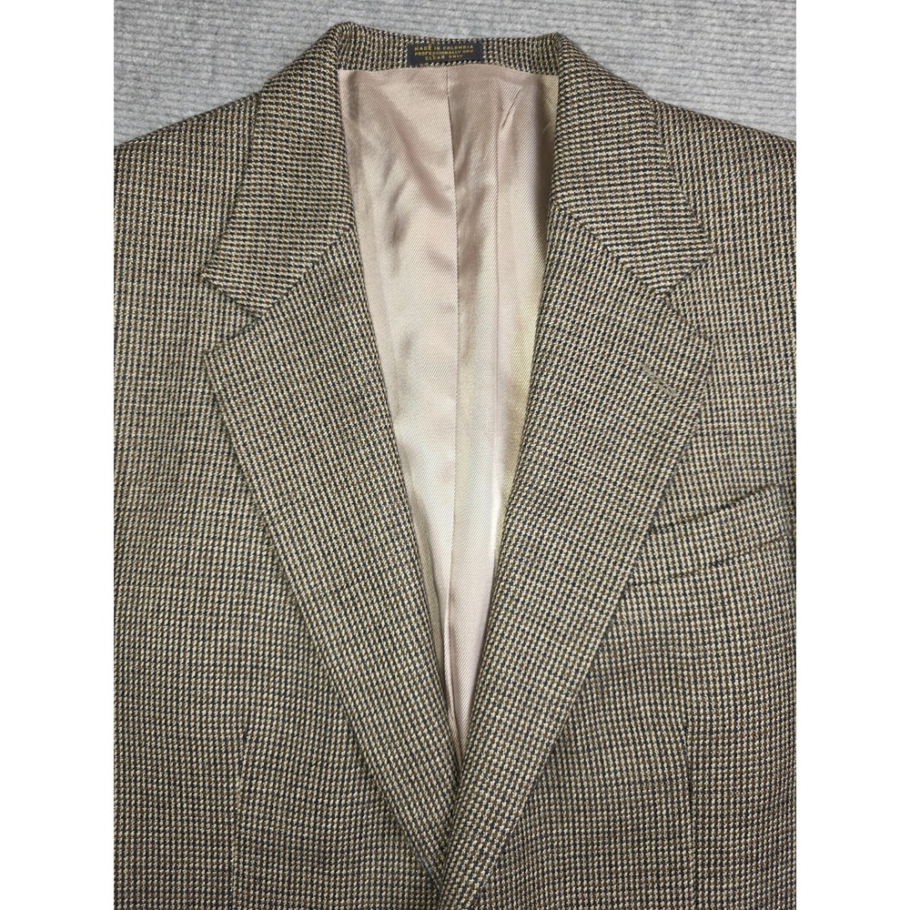 Oscar De La Renta Blazer Jacket Brown Tweed 100% Wool Men's 42L - Picture 3 of 16